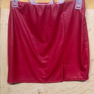 Red Pleather Women's Mini Skirt M